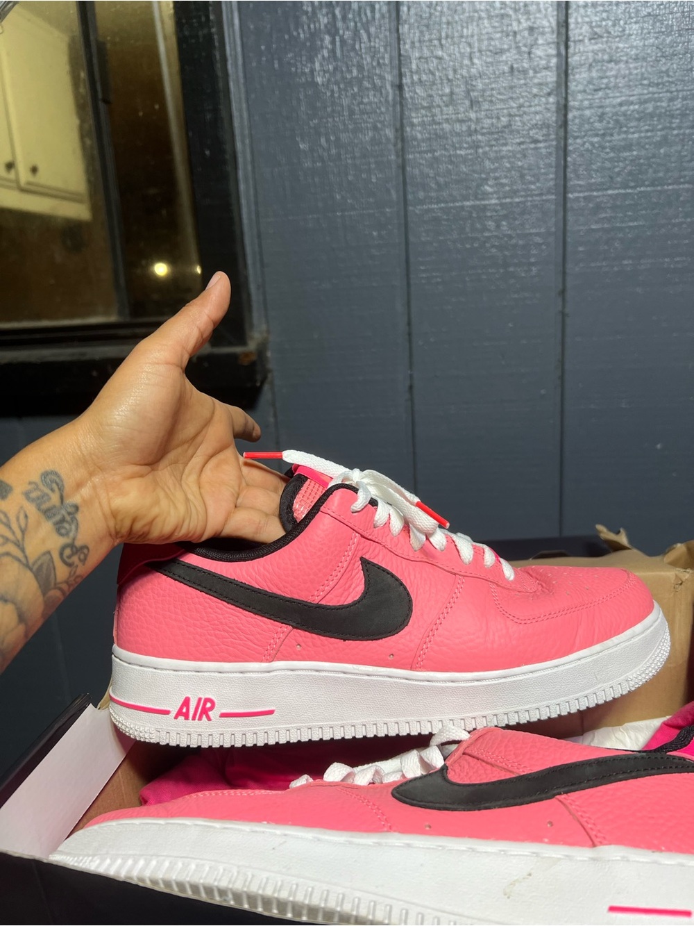 Mens Nike Air Force 1 '07 LV8 Shoes Low Pink Gaze White DZ4861-600 Size 10.5